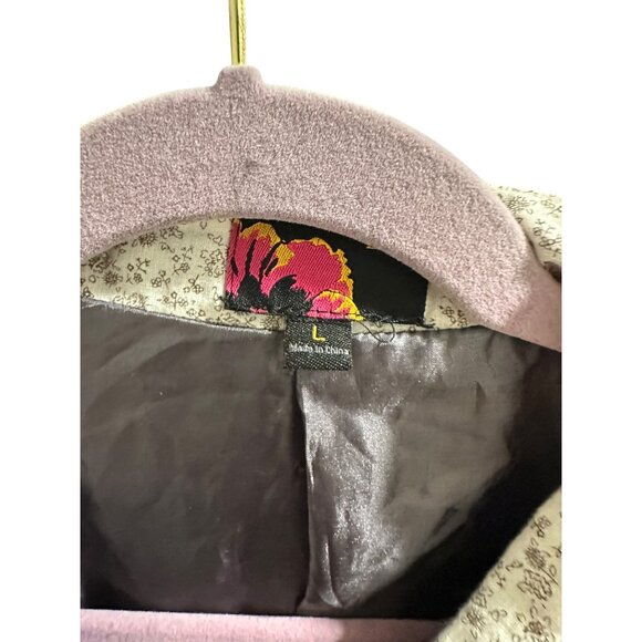 π 2/$30 π Vintage Button-Up Short Sleeve Blazer Jacket Floral Collar & Pockets - Picture 7 of 10